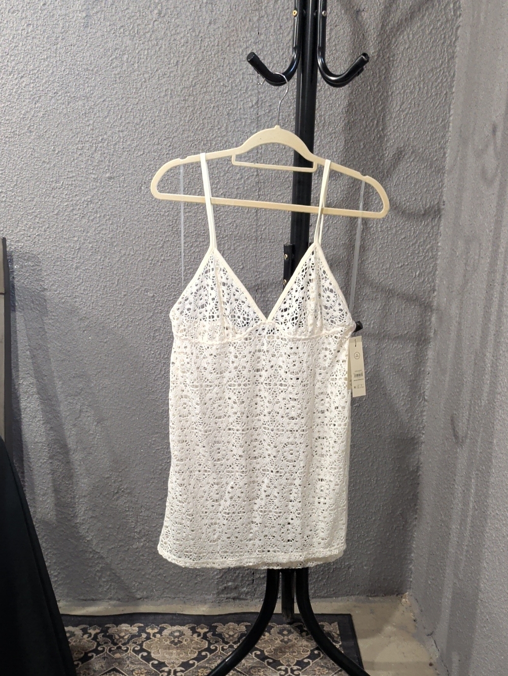 White Crochet Lace Camisole Tank Dress Swimsuit Cover
